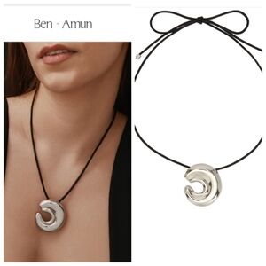 New Ben-Amun Sissy Cord Black Leather Necklace From The Liza Collection NWT